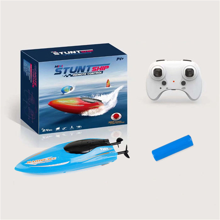 JJRC S8 RTR Mini Speedboat - 2.4G RC Stunt Boat with LED Light & 360° Rotation - Waterproof Remote Control Racing Toy for Kids & Children