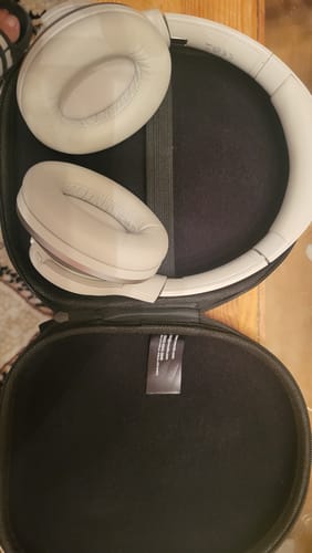 Silver Oneodio headphones in their open carry case