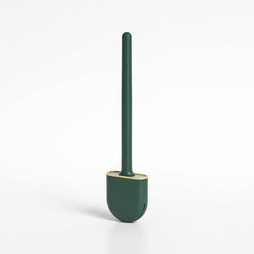 Silicone Toilet Brush with Quick‑Dry Base, Flexible Flat Head and Non‑Slip Handle