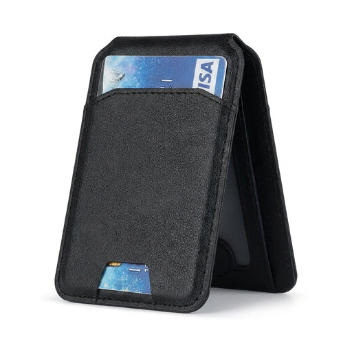 Magnetic PU Leather Wallet Phone Case — MagSafe Compatible with Card Pocket & Stand