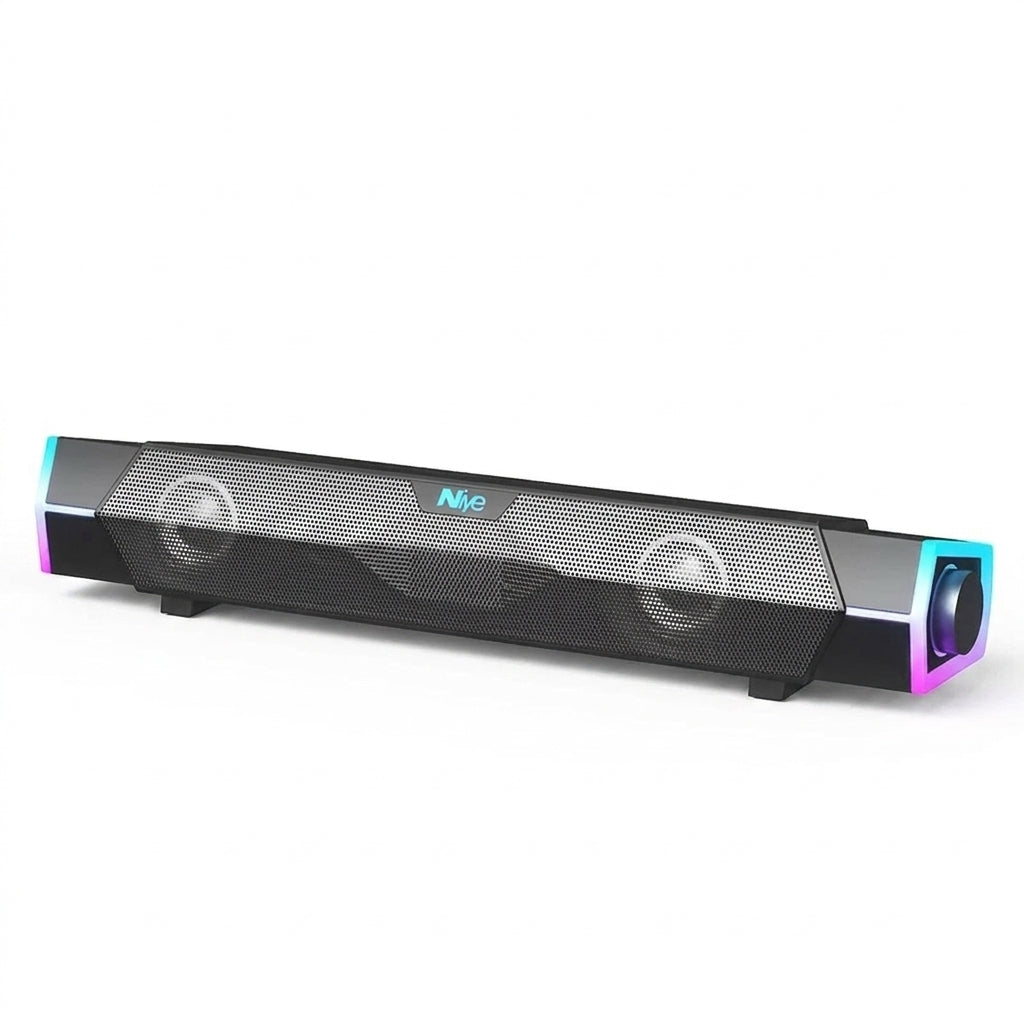 Bluetooth 5.0 & Wired USB Soundbar — 4D Surround Stereo with Subwoofer for Laptop PC