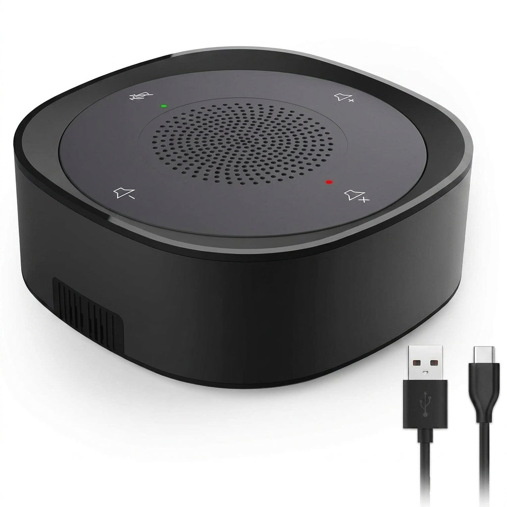 USB Conference Microphone JV801 — Wired Condenser, Touch Control, Omnidirectional, Plug & Play