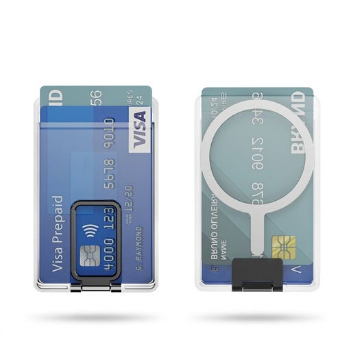Transparent Magnetic MagSafe Card Wallet with Metal Stand for iPhone