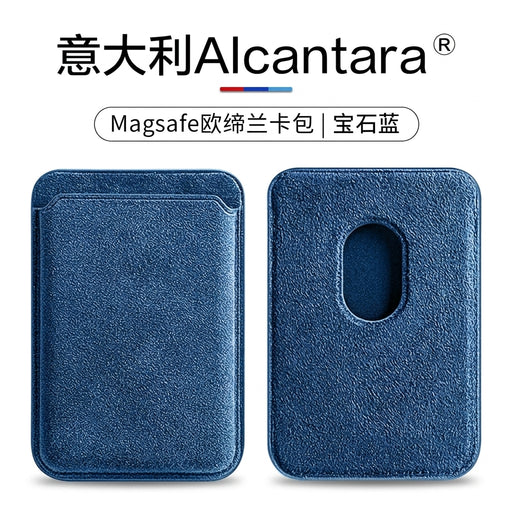 Real Italian Alcantara MagSafe Wallet Case for iPhone 12–16 (Built-in Card Holder)