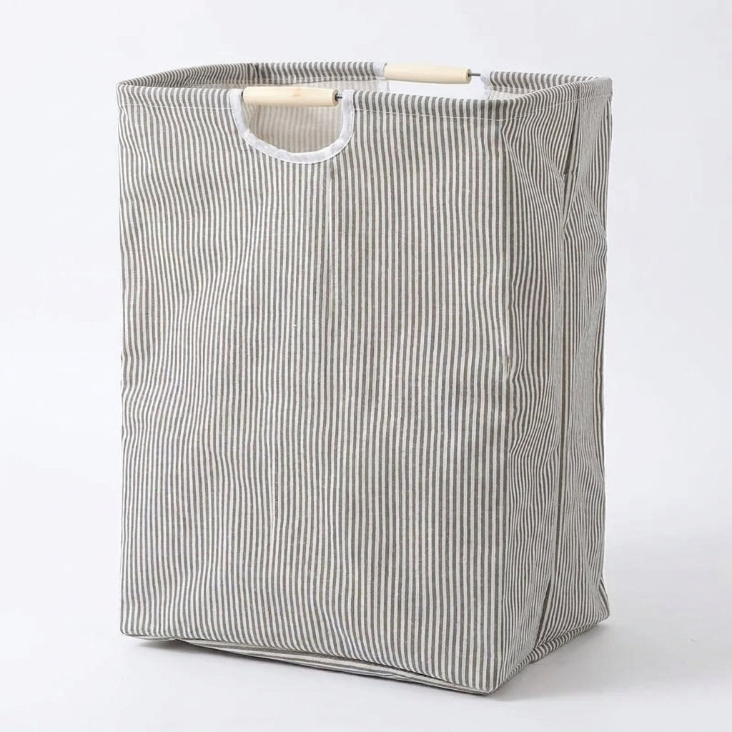 Collapsible Cotton Laundry Hamper with Handles — Large Capacity