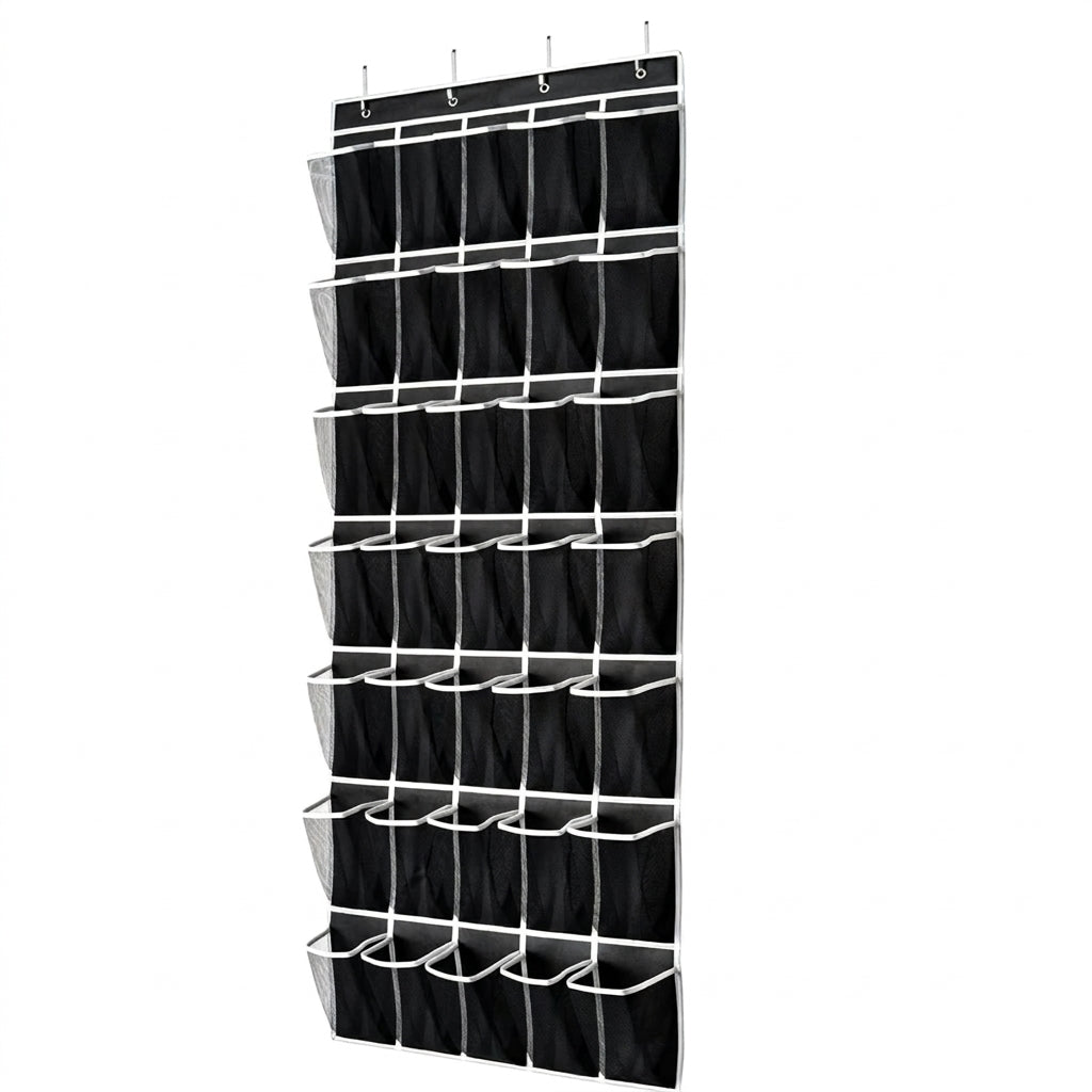 35-Pocket Over-the-Door Shoe Organiser – Breathable Mesh Hanging Storage