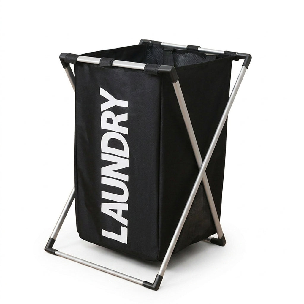 Foldable Waterproof Laundry Hamper — Large Oxford Storage, 1 or 3-Grid Options (Black/Grey)