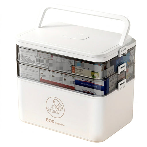 3-Tier Medicine Organiser – Leak‑Resistant Family Emergency Pill Box (Compact, Flip‑Top)
