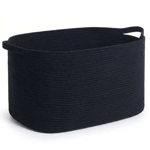 Large Cotton Rope Storage Basket – Foldable Laundry & Blanket Bin (55×38×30cm)