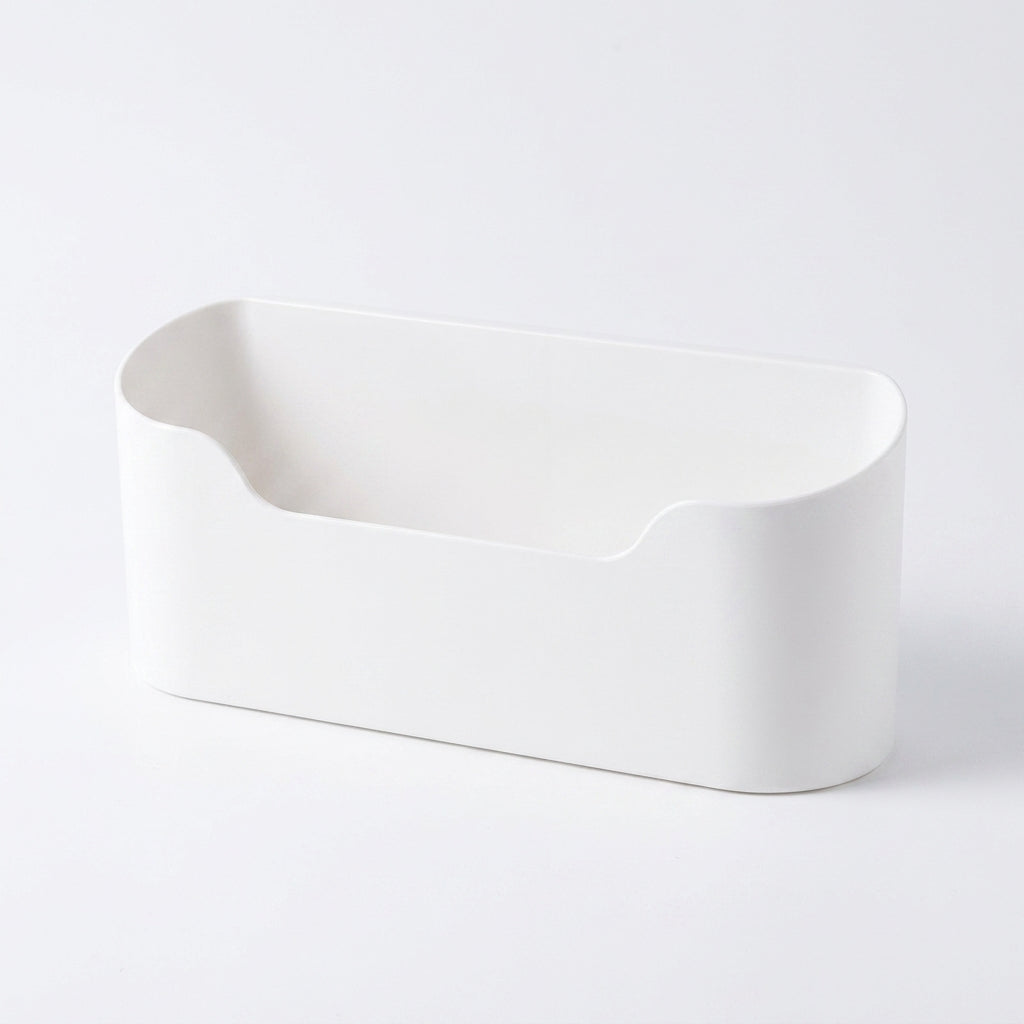 Adhesive Wall-Mounted Storage Rack – 2-Piece White Kitchen & Bathroom Organiser