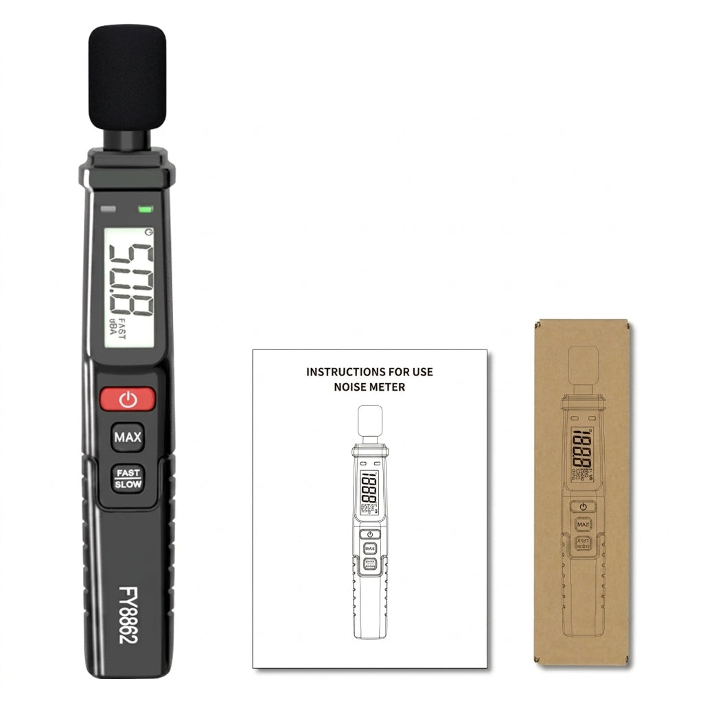 Digital Sound Level Meter (30–130 dB, A‑weighted) – Handheld Decibel Monitor