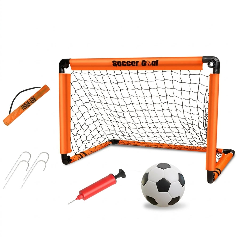 Foldable Kids Football Goal with Ball, Pump & Ground Pegs