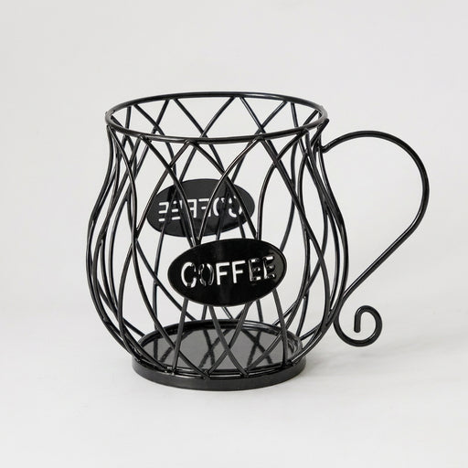 Gold or Black Wire Coffee Pod Organiser Caddy with 'Coffee' Sign — 2026