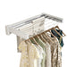 Folding Telescopic Wall-Mounted Towel & Clothes Rack — PVC, Extendable (White/Silver)