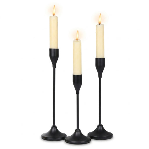3-Piece European-Style Metal Candlestick Set – Wedding & Table Holders