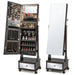 Free-standing Jewellery Cabinet — 3‑Colour LED Lights, Lockable, Full‑Length Mirror, Drawers & Wheels