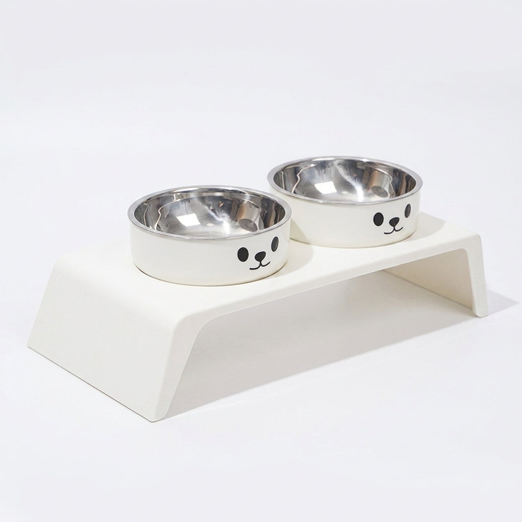 Elevated Pet Feeder with Double Stainless Steel Bowls – Cats & Dogs (Small–Large)