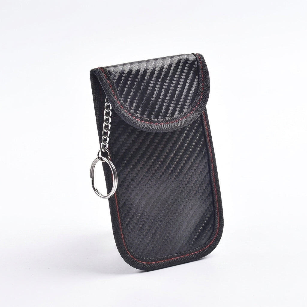 Keyless Car Key Faraday Pouch — RFID Signal Blocking Fob Case (Carbon Fibre)