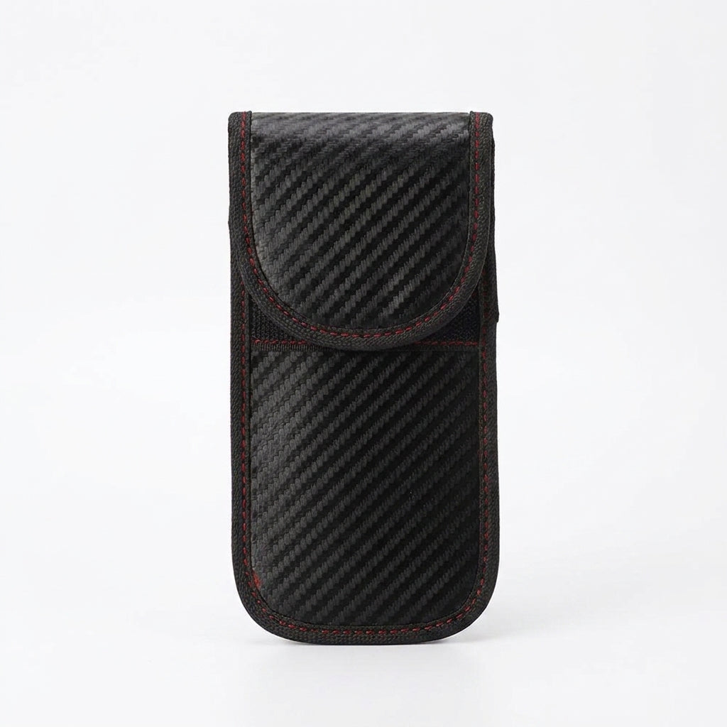 Car Key Signal Blocker Pouch — Faraday RFID Blocking Fob Case (Black)