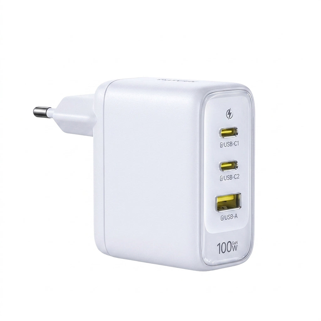 Baseus 100W GaN Fast Charger – 2 USB-C + USB-A, PD/QC/PPS