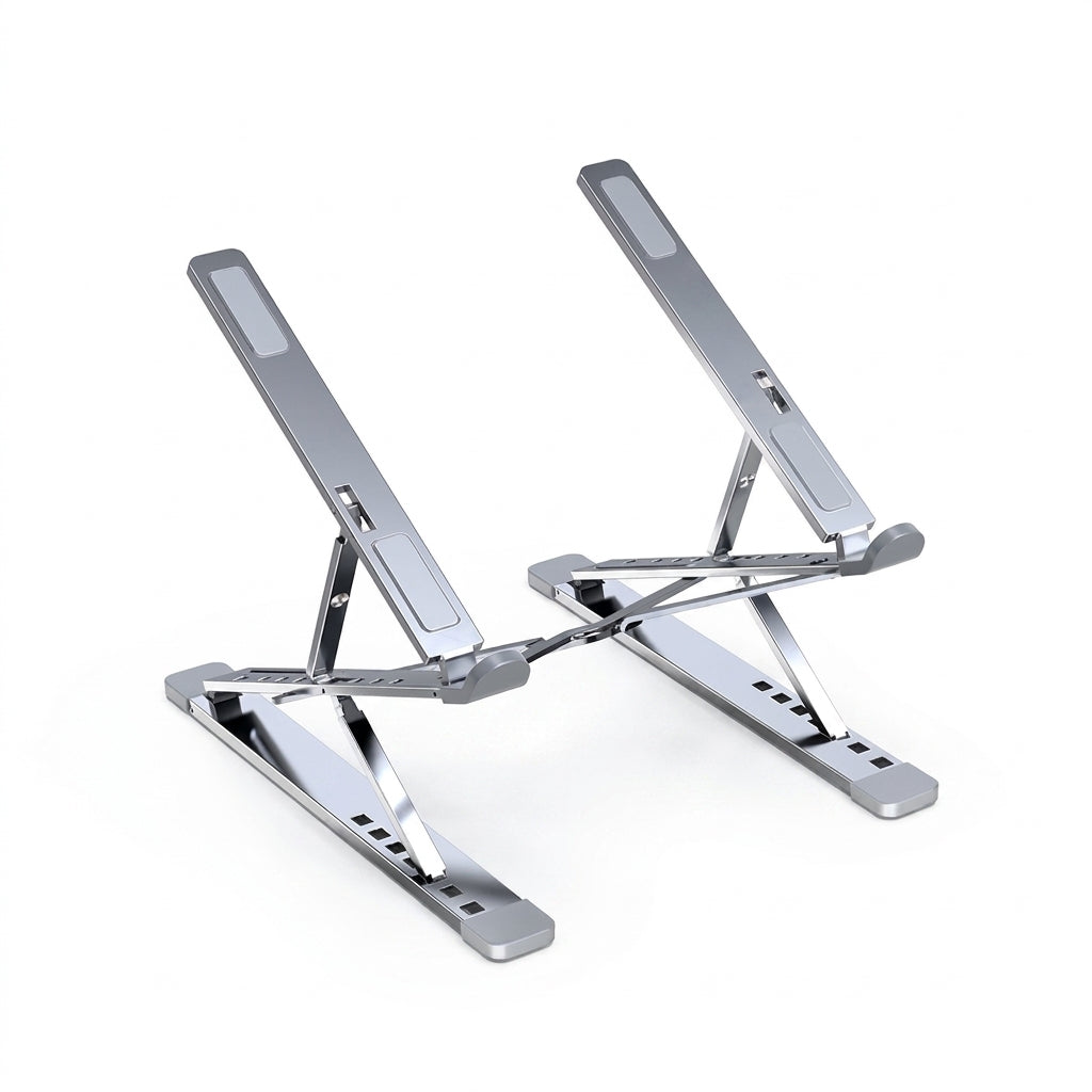Adjustable Aluminium Laptop Stand — Foldable, Stable Cooling Holder for MacBook & Notebooks