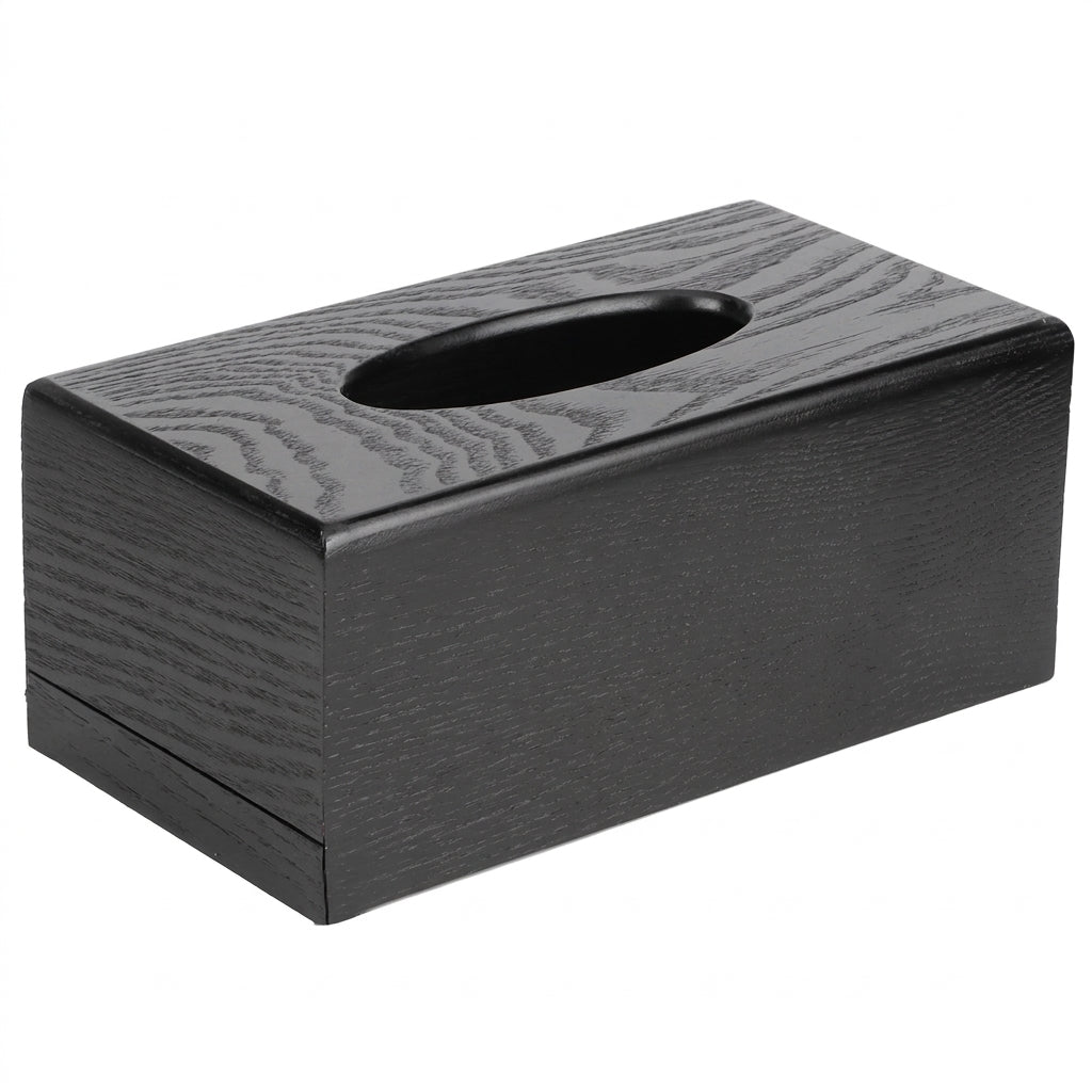 Black Wooden Tissue Box – Elegant Napkin Holder for Home & Hotel