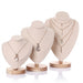 Wooden Jewellery Bust – Necklace Display Stand, Black or Beige (S/M/L)