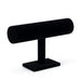 T-shaped Jewellery & Watch Display Stand — Velvet Bracelet Holder (Black/Grey)