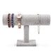 Suspended Double-Layer T-Bar Jewellery Display Stand — Velvet, Space-Saving