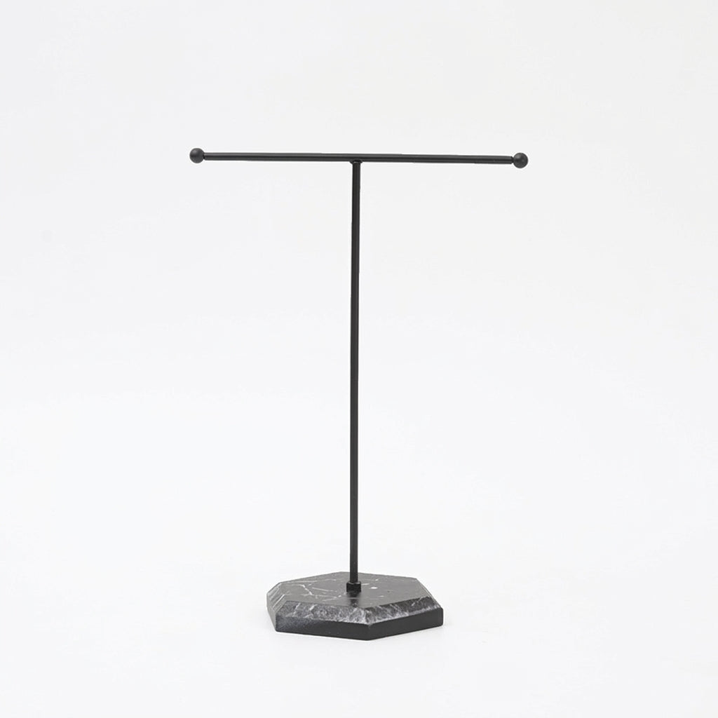 T-shaped Jewellery Display Stand — Wood & Metal, Gold and Black options