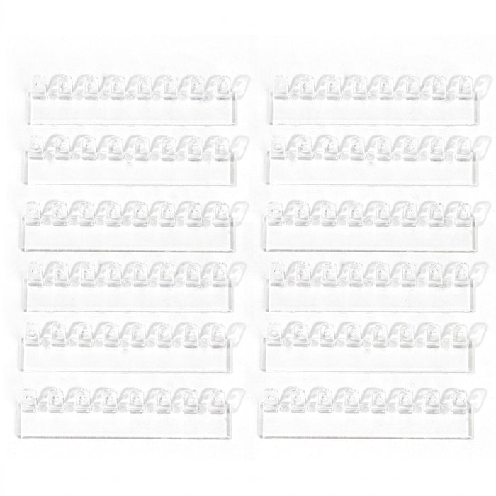 3-Pack Wall-Mounted Necklace Holder with 8 Hooks – Clear Plastic Jewellery Organiser