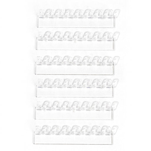 3-Pack Wall-Mounted Necklace Holder with 8 Hooks – Clear Plastic Jewellery Organiser