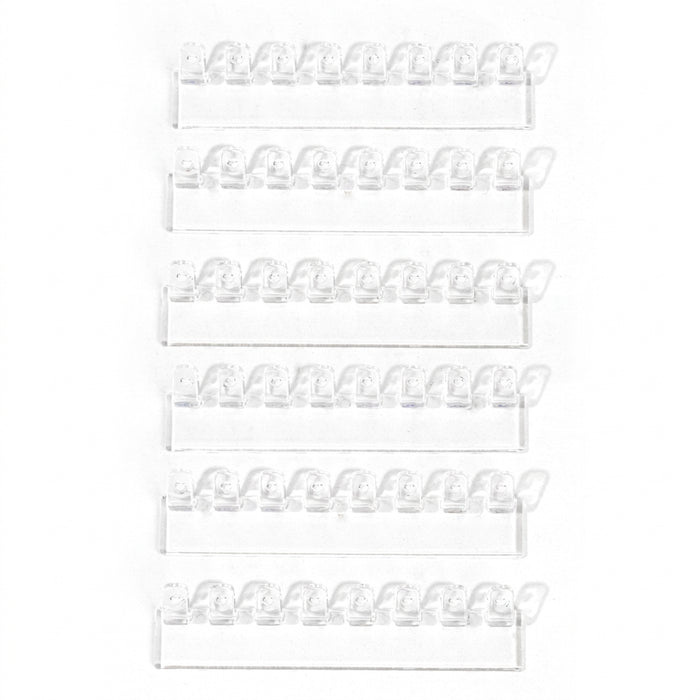 3-Pack Wall-Mounted Necklace Holder with 8 Hooks – Clear Plastic Jewellery Organiser