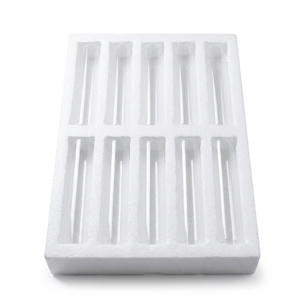 Pack of 10 Glass Candle Tubes 5 cm x 25 cm – Transparent Wedding Props