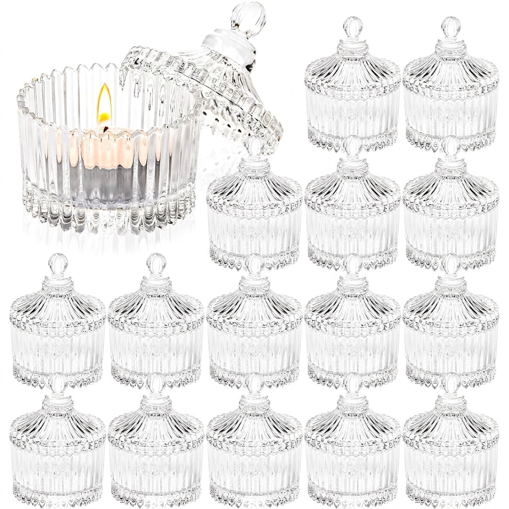Votive Candle Holders with Lids — Glass Tealight Holders for Weddings & Centrepieces