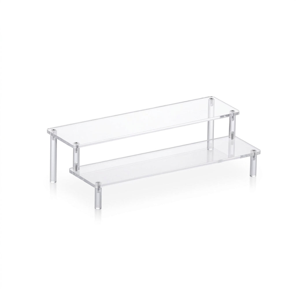Transparent Acrylic Display Stand — 1–4 Tier Trapezoid Rack for Cupcakes, Perfume & Dolls