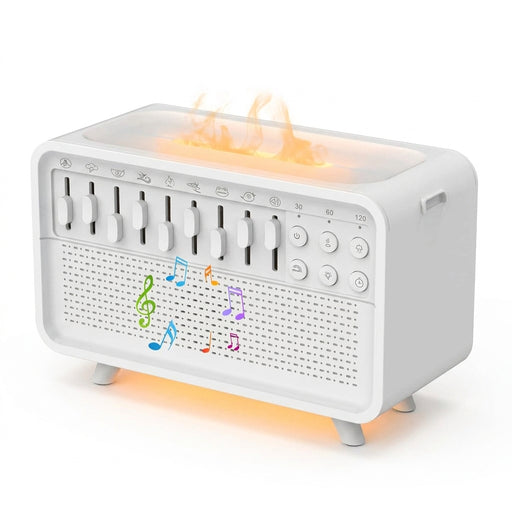 Bluetooth White Noise Machine with Aroma Diffuser, Humidifier & Night Light — 8 Sounds, 3‑Level Dimming