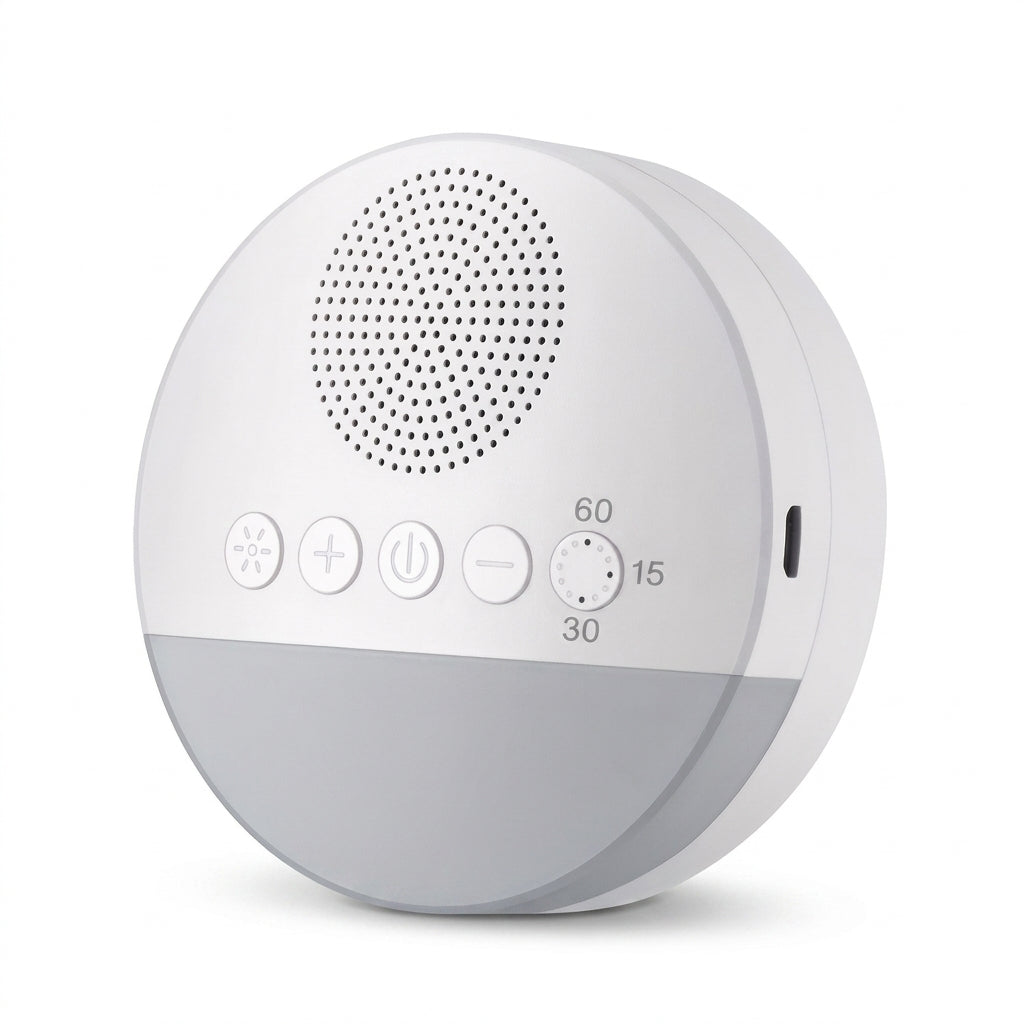 Portable 1200mAh USB Rechargeable White Noise Machine with Night Light & 9 Sounds