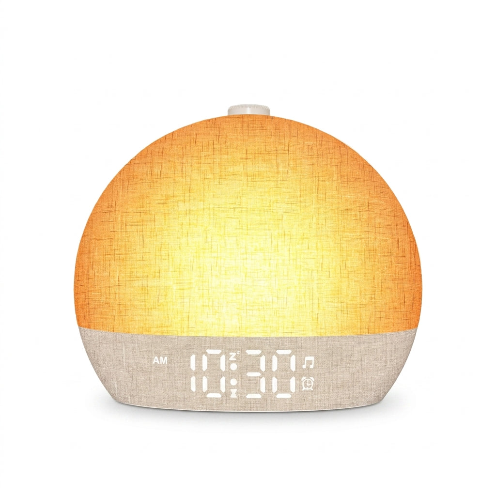 Sunrise Wake-Up Light Alarm Clock with Dimmable Night Light & 30 Soothing Sounds