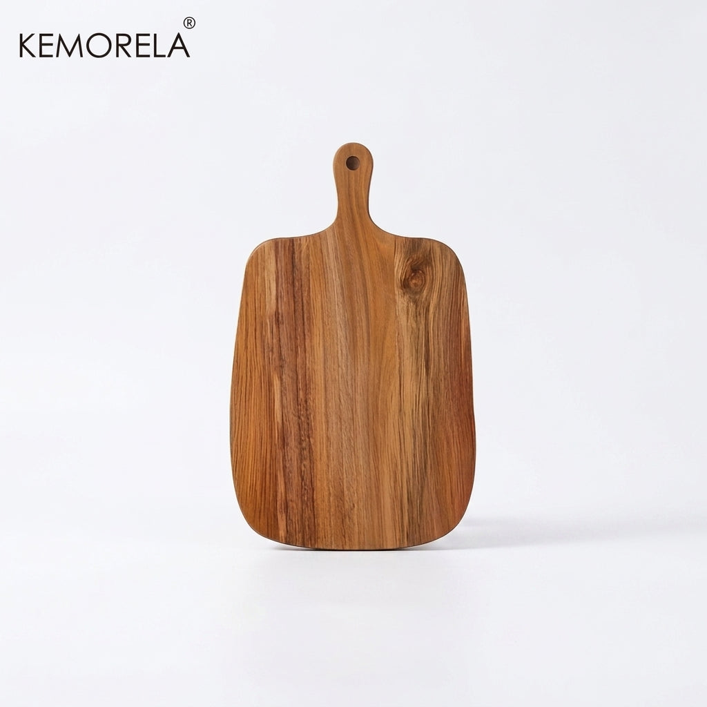 Wooden Cutting Board with Handle — Rectangle Food-Safe Board for Fish, Cheese, Bread & Fruit