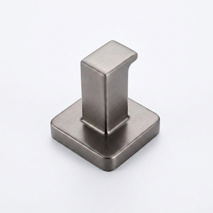 Grey Bathroom Hardware Set — Shelf, 48cm Towel Bar, Towel Ring, Robe Hook & Paper Holder