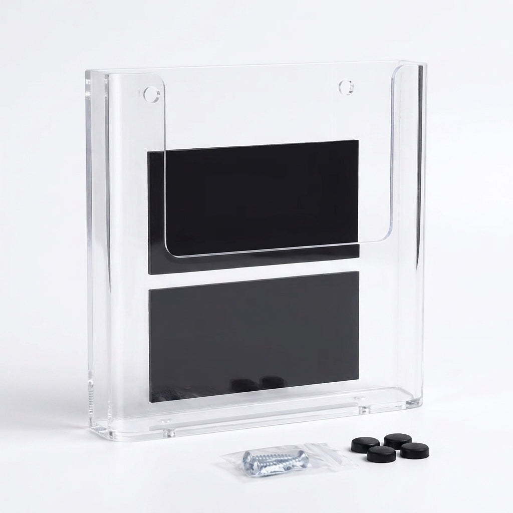 Acrylic Wall-Mounted Brochure Holder - A4/A5 Clear Flyer & Pamphlet Display