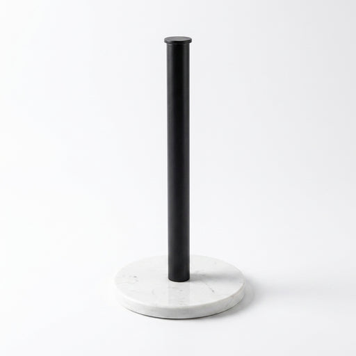 Marble Perforation‑Free Vertical Roll Paper Rack — Nail‑Free Floor Holder for Kitchen Wraps