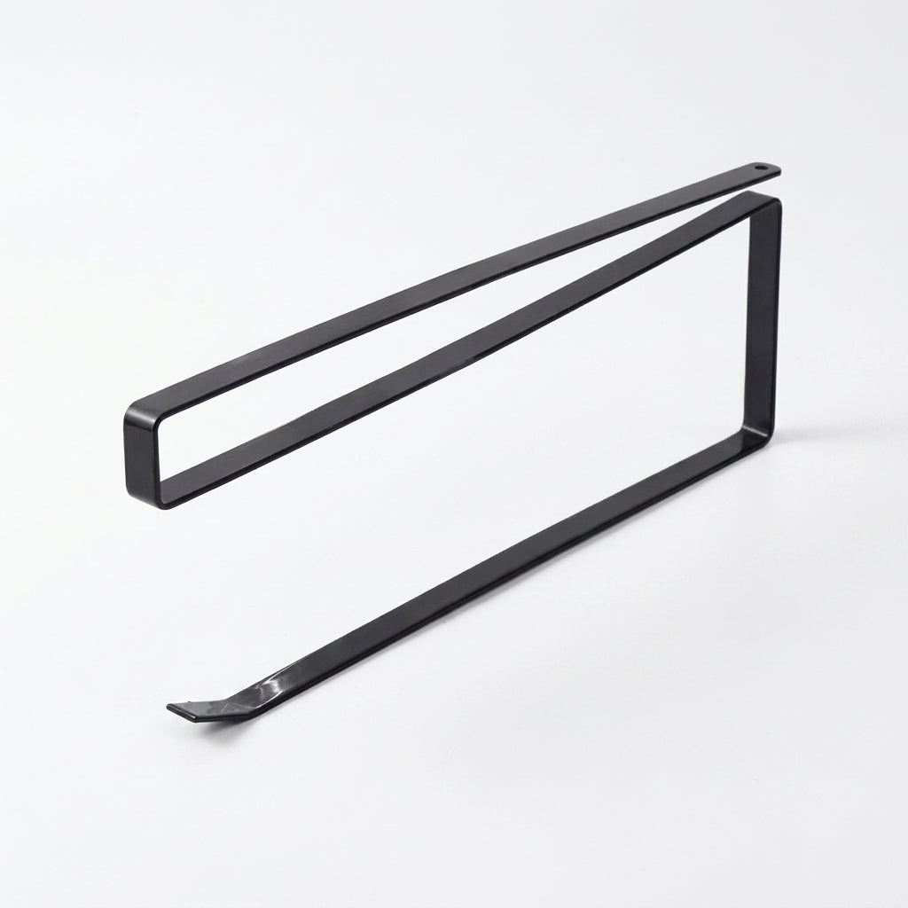 Under-Cabinet Paper Roll Holder – No‑Drill Towel & Cling Film Rack (White/Black)