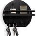 Wooden Wall-Mounted Key & Mail Holder with 8 Key Hooks and Shelf for Sunglasses & Dog Lead