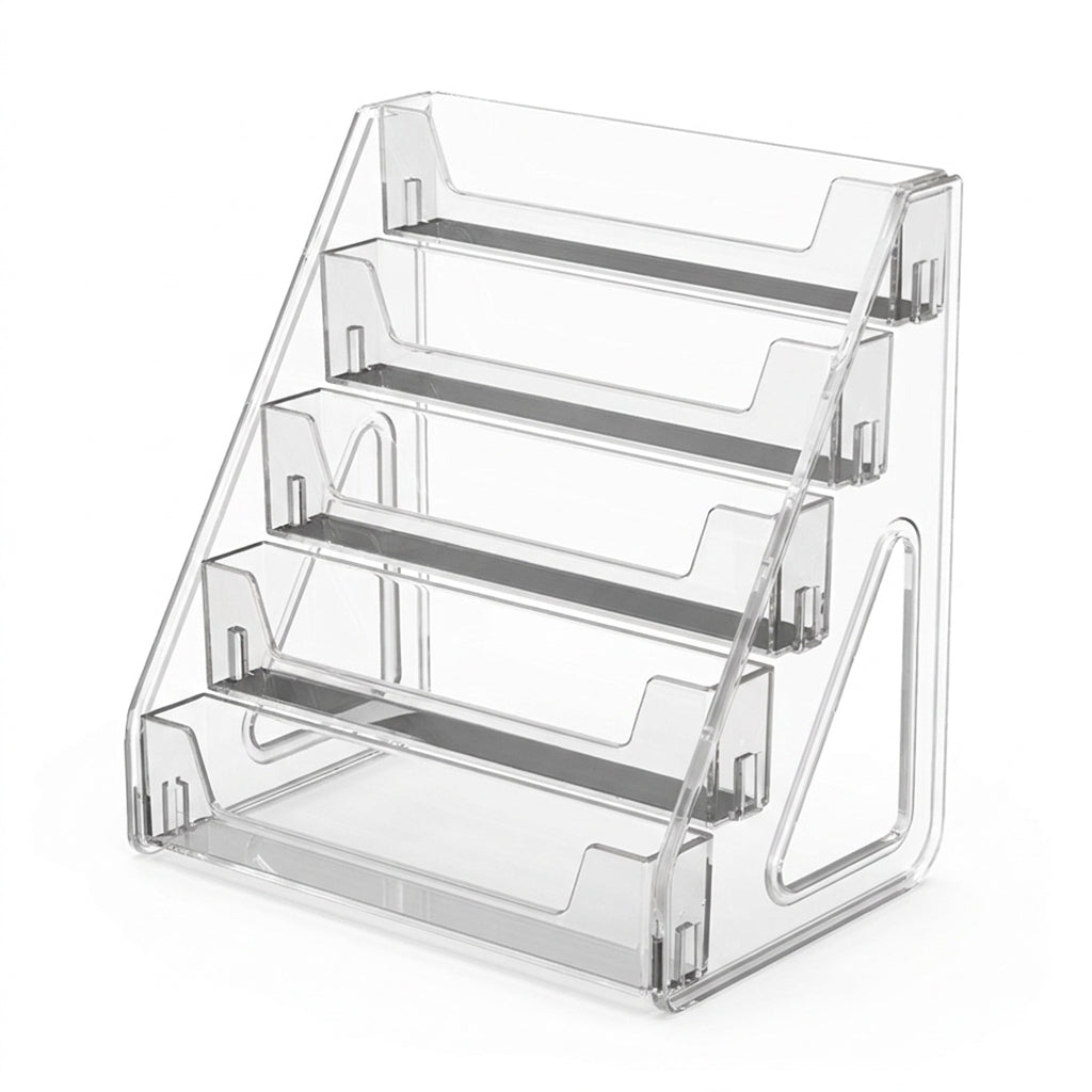 Transparent 5-Tier PC Plastic Greeting Card Display Rack
