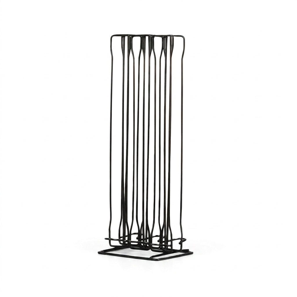 60-Capsule Metal Coffee Pod Rack — Floor-Standing Nespresso Storage (Black)