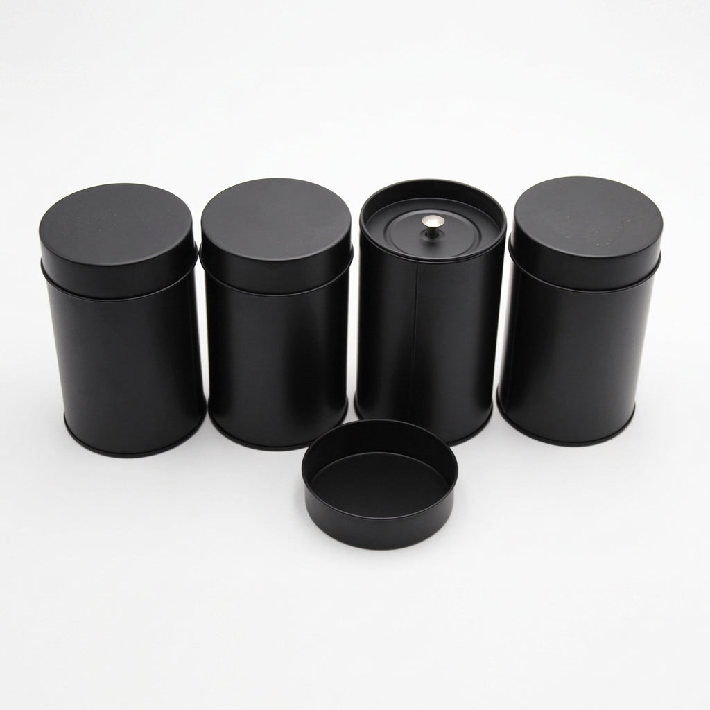 4-Piece Tinplate Storage Cans with Sealed Double Lids – For Loose Tea, Coffee & Spices