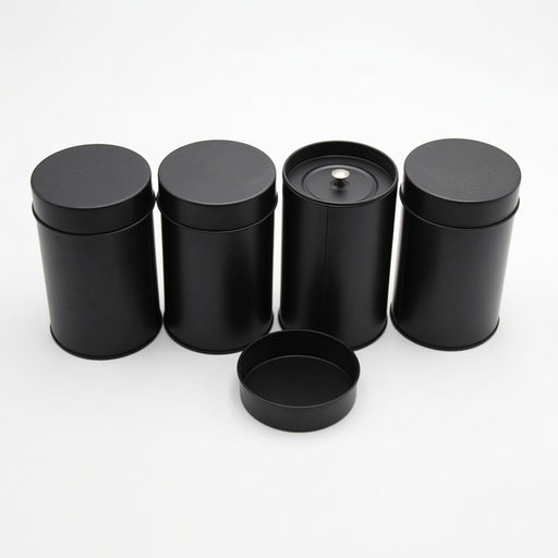 4-Piece Tinplate Storage Cans with Sealed Double Lids – For Loose Tea, Coffee & Spices