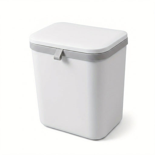 Space-Saving Wall-Mounted Kitchen Bin — Durable Plastic, White or Yellow
